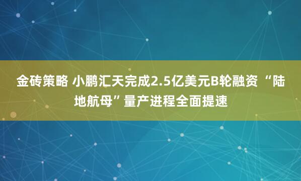 金砖策略 小鹏汇天完成2.5亿美元B轮融资 “陆地航母”量产进程全面提速