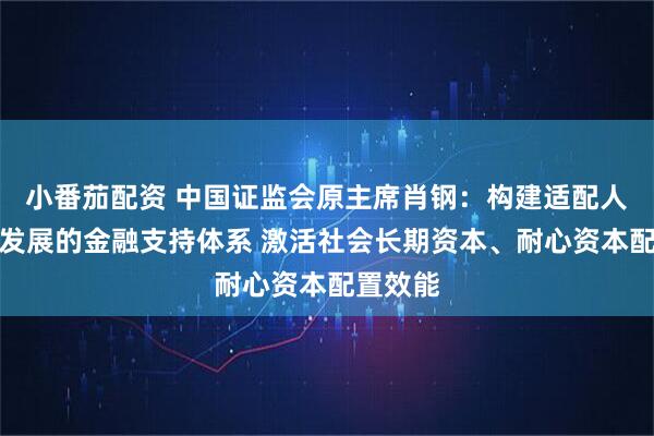 小番茄配资 中国证监会原主席肖钢：构建适配人工智能发展的金融支持体系 激活社会长期资本、耐心资本配置效能